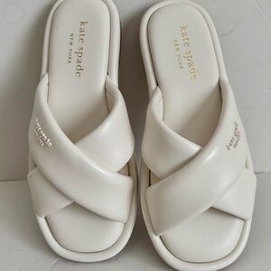 kate spade Women's Cream Slide Sandals